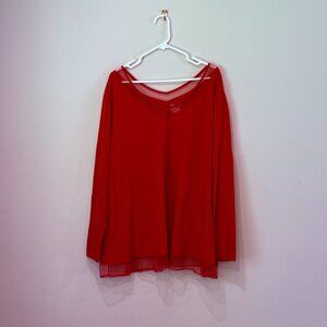 Size 26/28 Lane Bryant Long-Sleeved Red Shirt